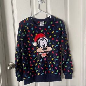 Disney Navy Blue Goofy Santa Sweater